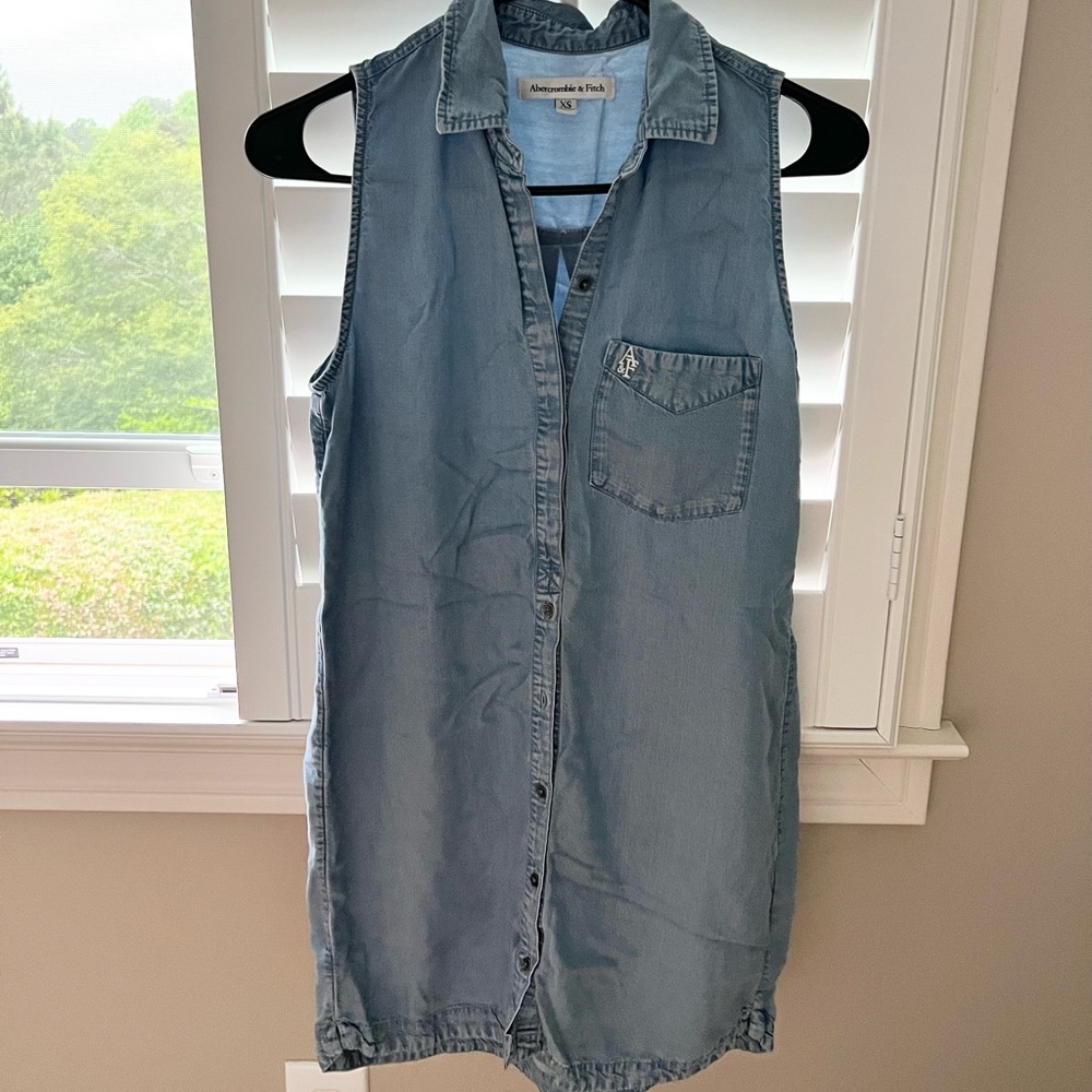 Abercrombie&Fitch Denim Sleeveless Shirt Dress